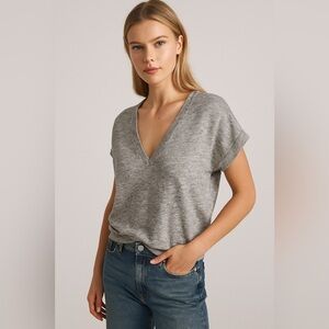 Madewell Gray Knit Blouse